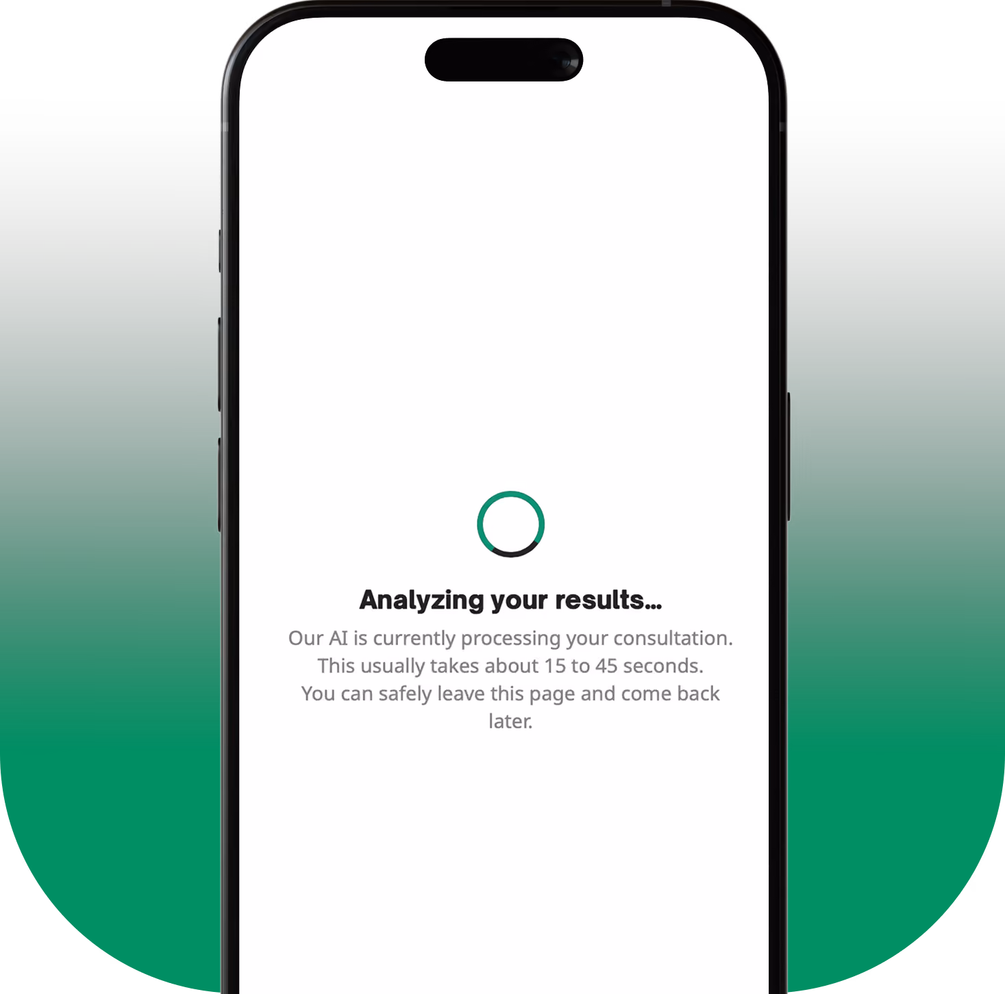 Noonla mobile mockup of analyzing results