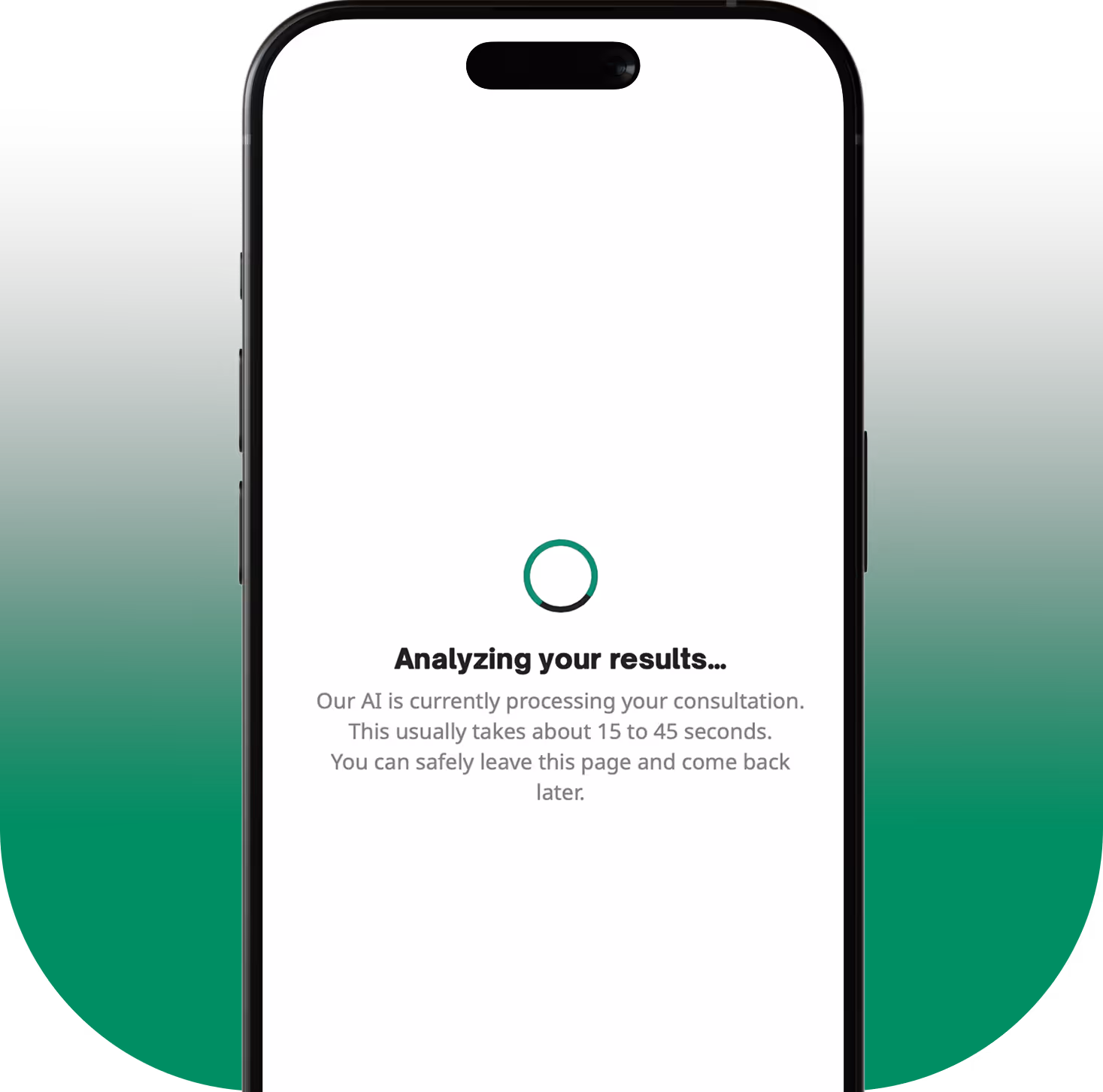 Noonla mobile mockup of analyzing results