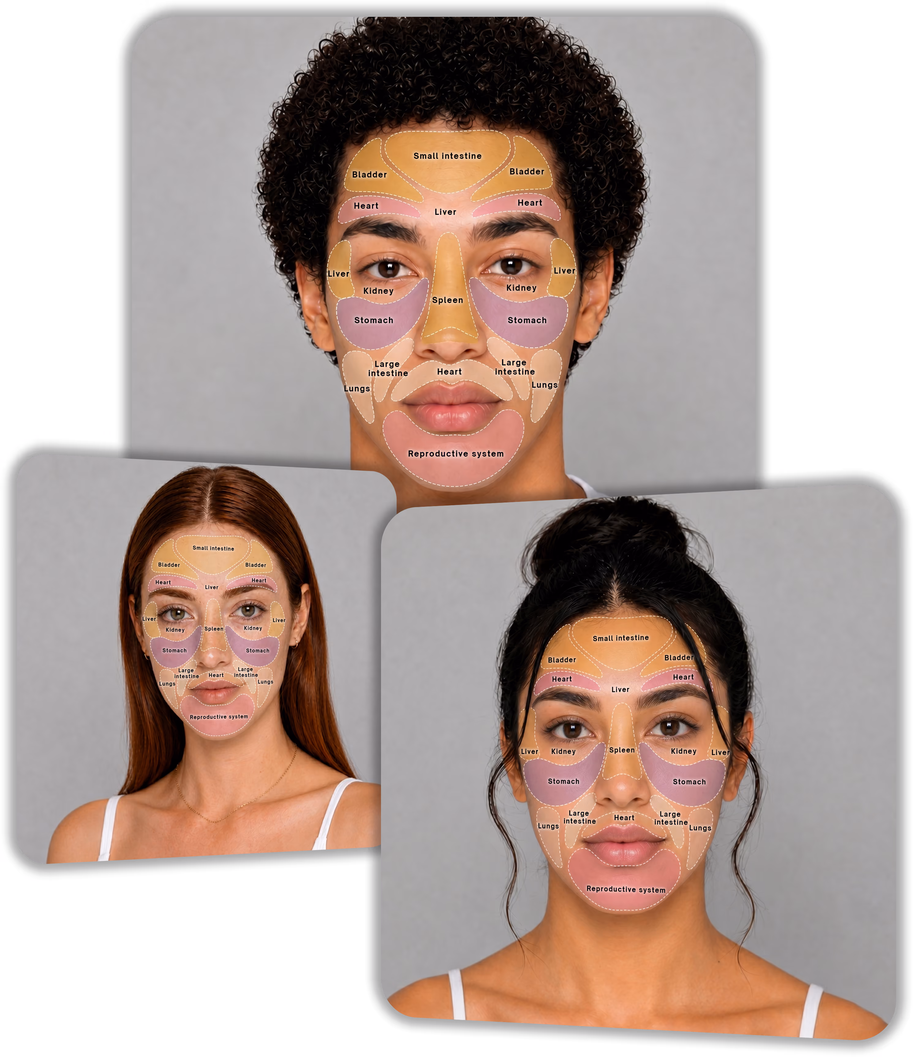 Noonla 3 people with TCM face mapping